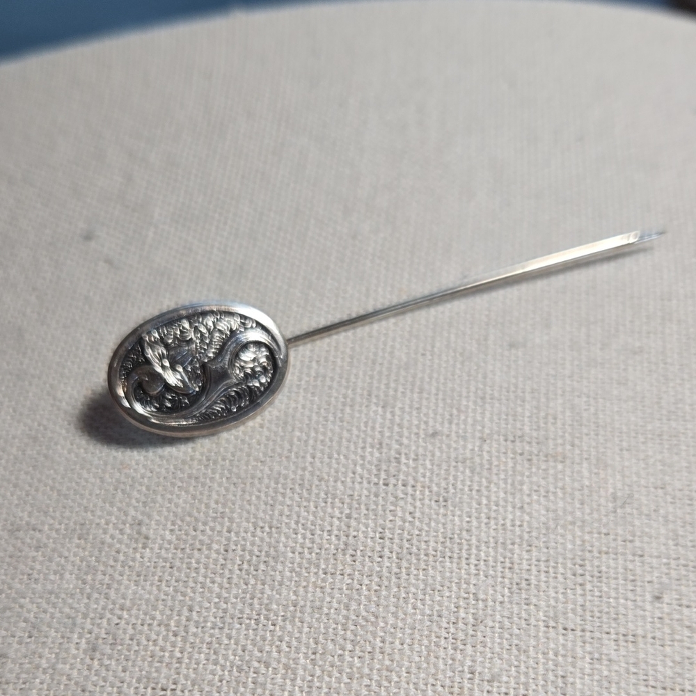 Sterling Silver Floral Stick Pin